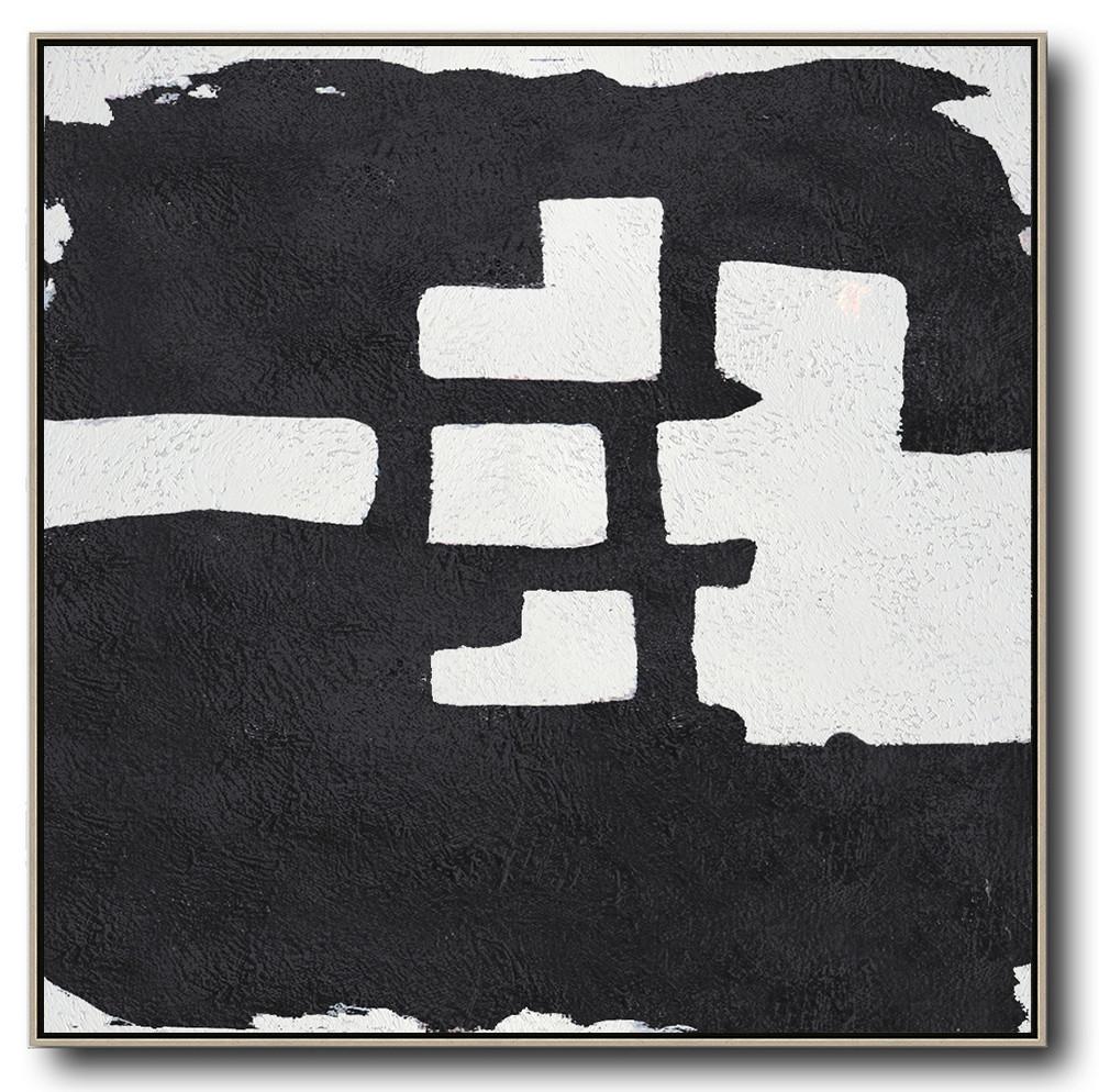 Minimal Black and White Painting #MN156A - Click Image to Close